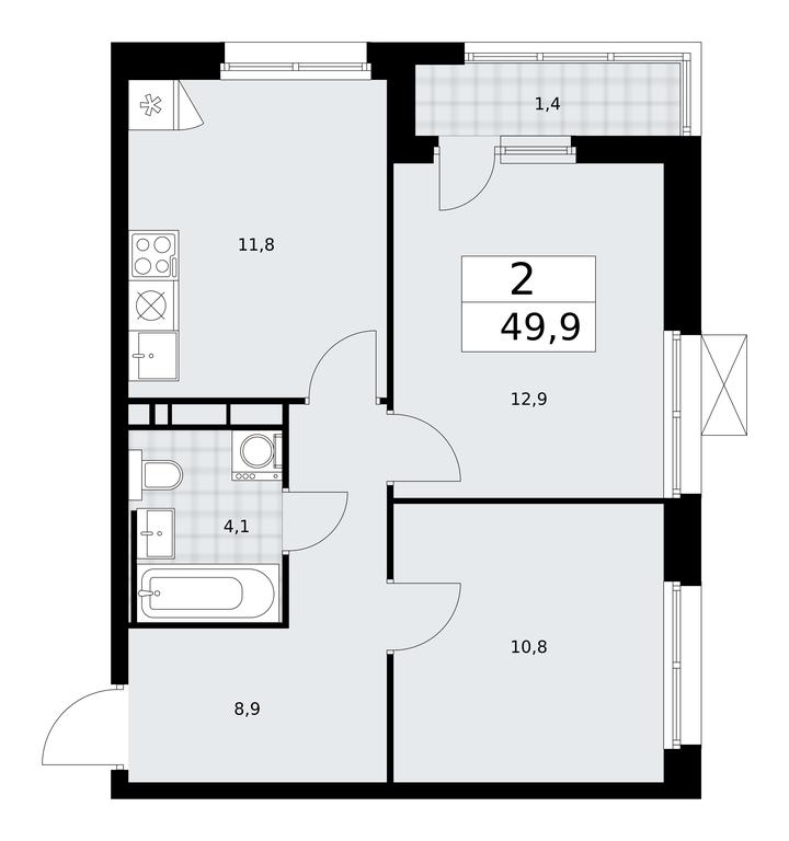 1-BD Apartment Sale, 49.9平方米 at Skandinaviya, Skandinaviya Residential Complex, Sosenskoye Settlement, Moscow, Russia #2 1-BD Apartment Sale, 49.9平方米 at Skandinaviya, Skandinaviya Residential Complex, Sosenskoye Settlement, Moscow, Russia #2