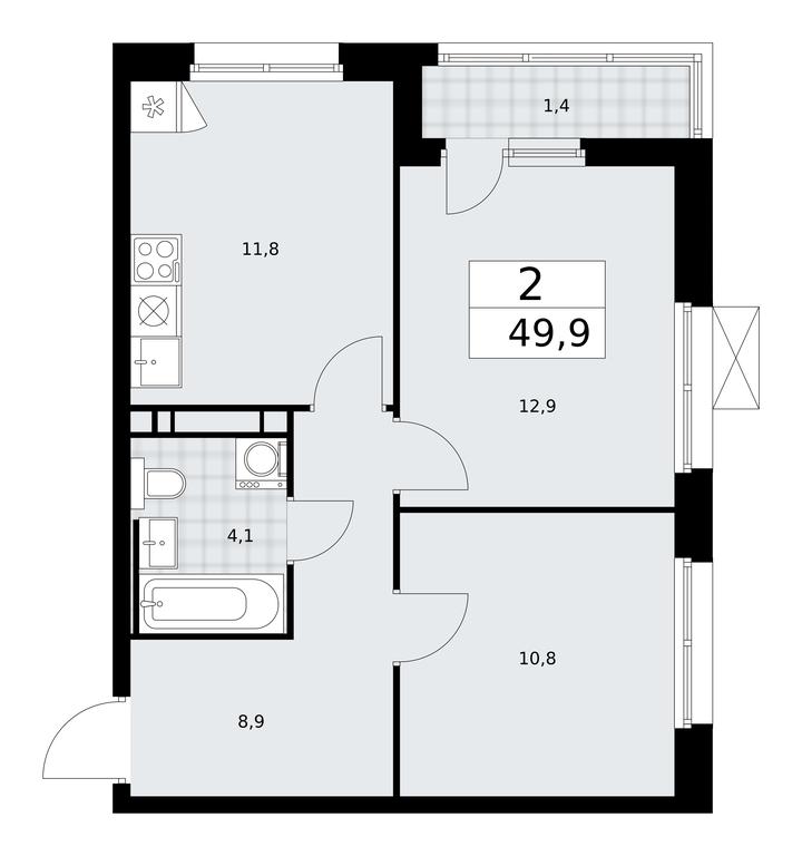 1-BD Apartment Sale, 49.9 sq. m. at Skandinaviya, Skandinaviya Residential Complex, Sosenskoye Settlement, Moscow, Russia #2 1-BD Apartment Sale, 49.9 sq. m. at Skandinaviya, Skandinaviya Residential Complex, Sosenskoye Settlement, Moscow, Russia #2