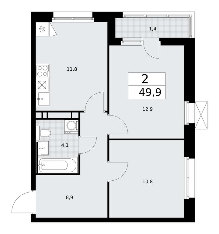 1-BD Apartment Sale, 49.9 sq. m. at Skandinaviya, Skandinaviya Residential Complex, Sosenskoye Settlement, Moscow, Russia #1 1-BD Apartment Sale, 49.9 sq. m. at Skandinaviya, Skandinaviya Residential Complex, Sosenskoye Settlement, Moscow, Russia #1