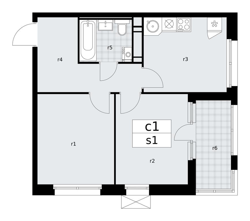 1-BD Apartment Sale, 48.3 sq. m. at Skandinaviya, Skandinaviya Residential Complex, Sosenskoye Settlement, Moscow, Russia #1