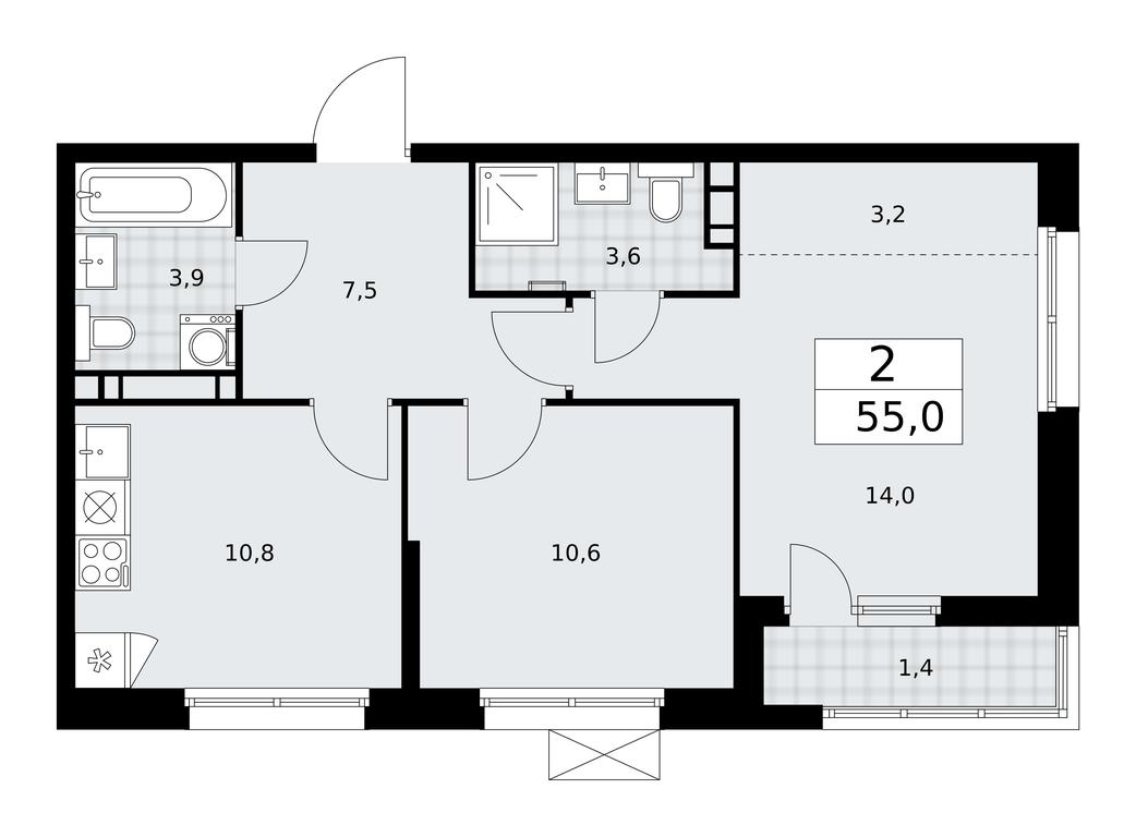 1-BD Apartment Sale, 55 sq. m. at Skandinaviya, Skandinaviya Residential Complex, Sosenskoye Settlement, Moscow, Russia #2 1-BD Apartment Sale, 55 sq. m. at Skandinaviya, Skandinaviya Residential Complex, Sosenskoye Settlement, Moscow, Russia #2