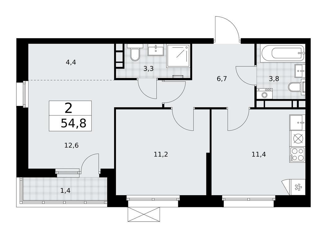 1-BD Apartment Sale, 54.8 sq. m. at Skandinaviya, Skandinaviya Residential Complex, Sosenskoye Settlement, Moscow, Russia #1 1-BD Apartment Sale, 54.8 sq. m. at Skandinaviya, Skandinaviya Residential Complex, Sosenskoye Settlement, Moscow, Russia #1
