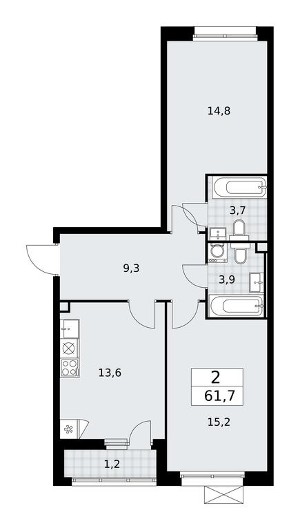 1-BD Apartment Sale, 61.7 sq. m. at Skandinaviya, Skandinaviya Residential Complex, Sosenskoye Settlement, Moscow, Russia #2 1-BD Apartment Sale, 61.7 sq. m. at Skandinaviya, Skandinaviya Residential Complex, Sosenskoye Settlement, Moscow, Russia #2
