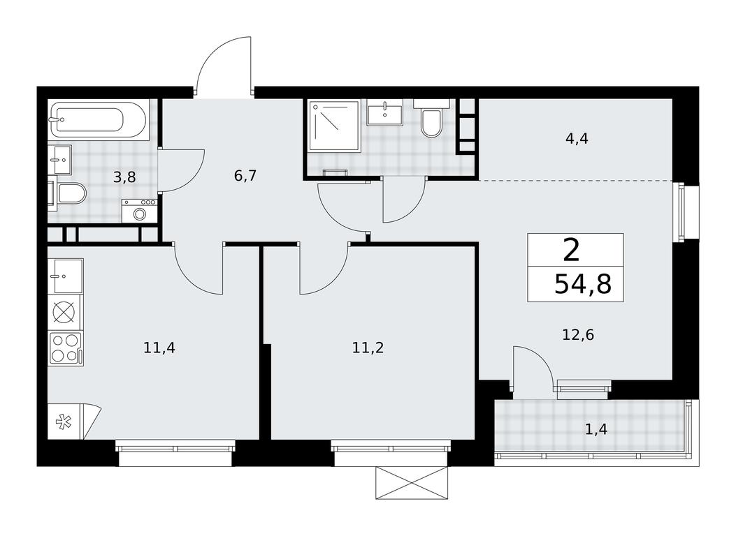 1-BD Apartment Sale, 54.8 sq. m. at Skandinaviya, Skandinaviya Residential Complex, Sosenskoye Settlement, Moscow, Russia #2 1-BD Apartment Sale, 54.8 sq. m. at Skandinaviya, Skandinaviya Residential Complex, Sosenskoye Settlement, Moscow, Russia #2