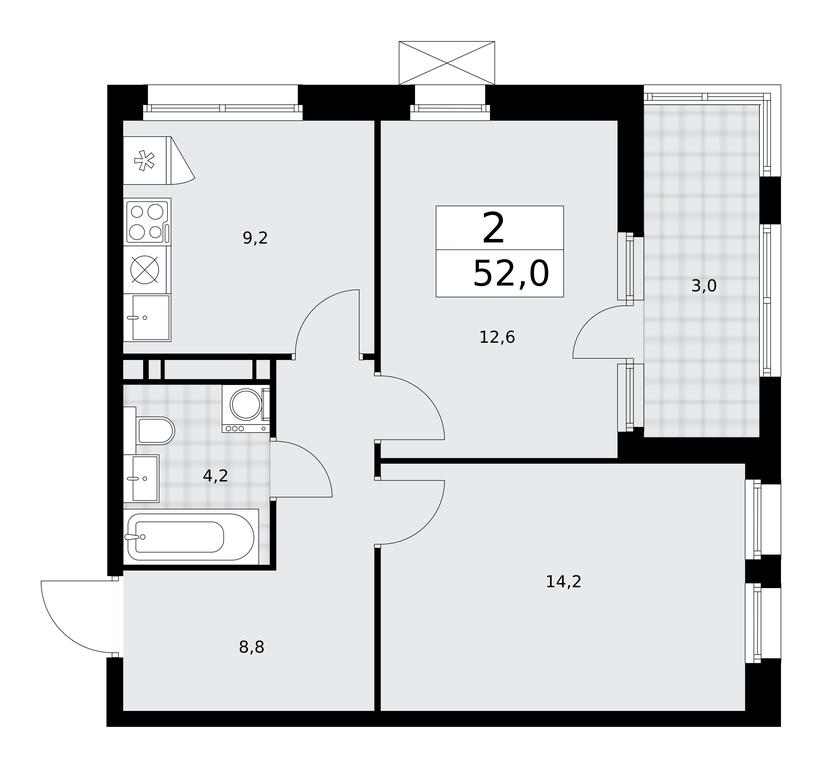 1-BD Apartment Sale, 52 sq. m. at Skandinaviya, Skandinaviya Residential Complex, Sosenskoye Settlement, Moscow, Russia #1
