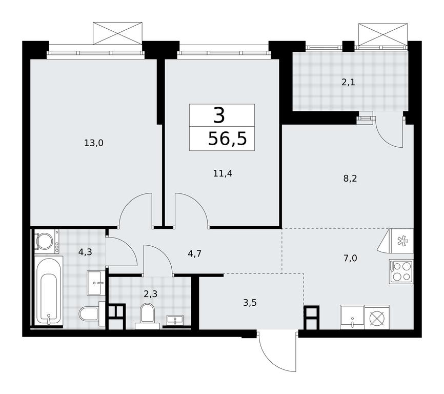 2-BD Apartment Sale, 56.5 sq. m. at Skandinaviya, Skandinaviya Residential Complex, Sosenskoye Settlement, Moscow, Russia #1 2-BD Apartment Sale, 56.5 sq. m. at Skandinaviya, Skandinaviya Residential Complex, Sosenskoye Settlement, Moscow, Russia #1