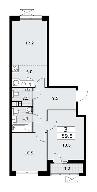 2-BD Apartment Sale, 59.8 sq. m. at Skandinaviya, Skandinaviya Residential Complex, Sosenskoye Settlement, Moscow, Russia #1 2-BD Apartment Sale, 59.8 sq. m. at Skandinaviya, Skandinaviya Residential Complex, Sosenskoye Settlement, Moscow, Russia #1
