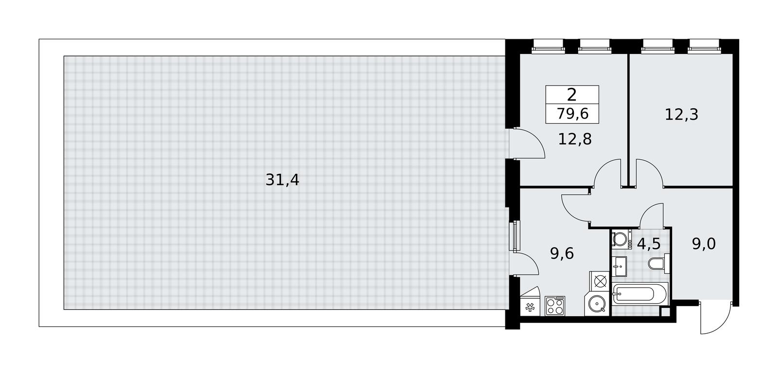 1-BD Apartment Sale, 79.6 sq. m. at Skandinaviya, Skandinaviya Residential Complex, Sosenskoye Settlement, Moscow, Russia #2