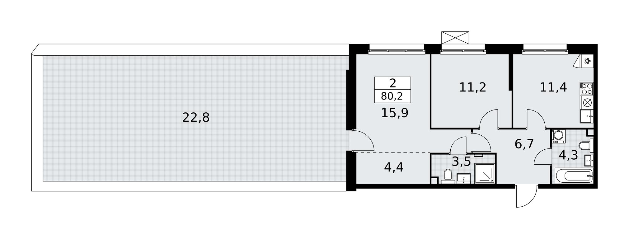 1-BD Apartment Sale, 80.2 sq. m. at Skandinaviya, Skandinaviya Residential Complex, Sosenskoye Settlement, Moscow, Russia #1