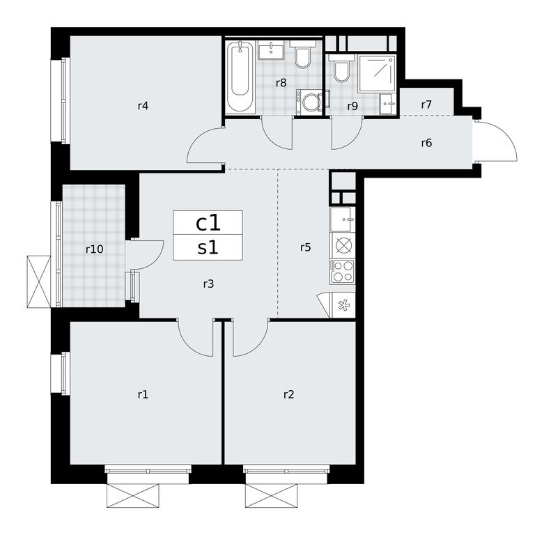 3-BD Apartment Sale, 65 sq. m. at Skandinaviya, Skandinaviya Residential Complex, Sosenskoye Settlement, Moscow, Russia #1