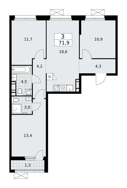 2-BD Apartment Sale, 71.9 sq. m. at Skandinaviya, Skandinaviya Residential Complex, Sosenskoye Settlement, Moscow, Russia #2 2-BD Apartment Sale, 71.9 sq. m. at Skandinaviya, Skandinaviya Residential Complex, Sosenskoye Settlement, Moscow, Russia #2