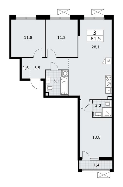 2-BD Apartment Sale, 81.5平方米 at Skandinaviya, Skandinaviya Residential Complex, Sosenskoye Settlement, Moscow, Russia #2 2-BD Apartment Sale, 81.5平方米 at Skandinaviya, Skandinaviya Residential Complex, Sosenskoye Settlement, Moscow, Russia #2