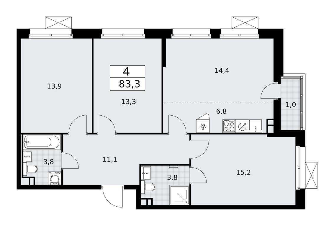 Продажа 3-комн. квартиры, 83,3 м² в ЖК «Скандинавия», жилой комплекс Скандинавия, поселение Сосенское, Москва, Россия #2 Продажа 3-комн. квартиры, 83,3 м² в ЖК «Скандинавия», жилой комплекс Скандинавия, поселение Сосенское, Москва, Россия #2