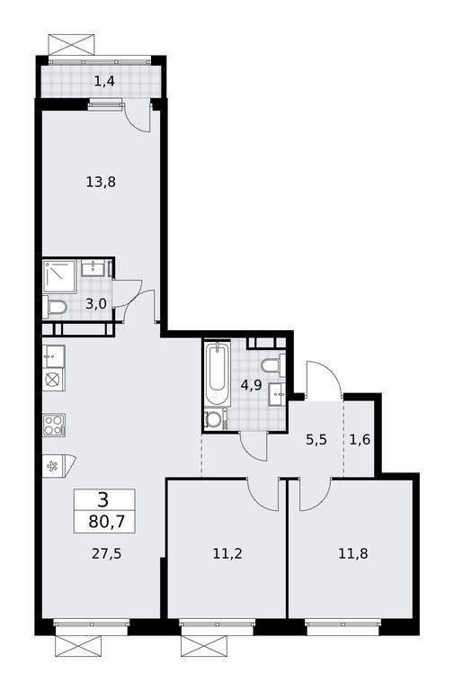 2-BD Apartment Sale, 80.7 sq. m. at Skandinaviya, Skandinaviya Residential Complex, Sosenskoye Settlement, Moscow, Russia #1 2-BD Apartment Sale, 80.7 sq. m. at Skandinaviya, Skandinaviya Residential Complex, Sosenskoye Settlement, Moscow, Russia #1