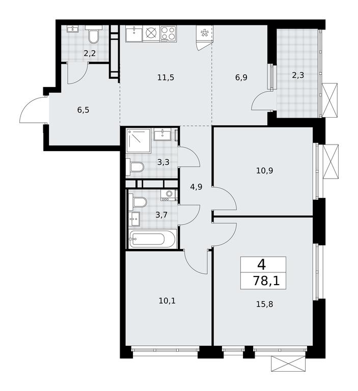 3-BD Apartment Sale, 78.1平方米 at Skandinaviya, Skandinaviya Residential Complex, Sosenskoye Settlement, Moscow, Russia #1 3-BD Apartment Sale, 78.1平方米 at Skandinaviya, Skandinaviya Residential Complex, Sosenskoye Settlement, Moscow, Russia #1
