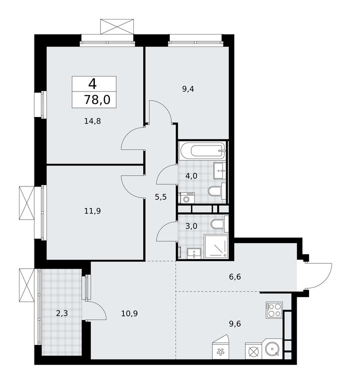 3-BD Apartment Sale, 78 sq. m. at Skandinaviya, Skandinaviya Residential Complex, Sosenskoye Settlement, Moscow, Russia #1 3-BD Apartment Sale, 78 sq. m. at Skandinaviya, Skandinaviya Residential Complex, Sosenskoye Settlement, Moscow, Russia #1