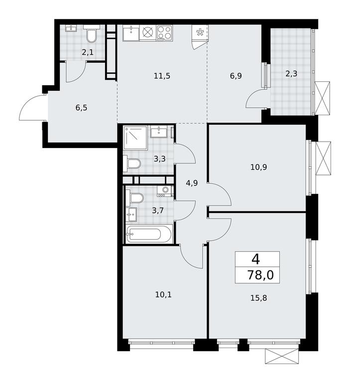 3-BD Apartment Sale, 78 sq. m. at Skandinaviya, Skandinaviya Residential Complex, Sosenskoye Settlement, Moscow, Russia #1 3-BD Apartment Sale, 78 sq. m. at Skandinaviya, Skandinaviya Residential Complex, Sosenskoye Settlement, Moscow, Russia #1