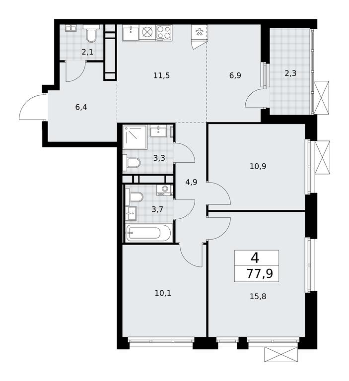 3-BD Apartment Sale, 77.9平方米 at Skandinaviya, Skandinaviya Residential Complex, Sosenskoye Settlement, Moscow, Russia #1 3-BD Apartment Sale, 77.9平方米 at Skandinaviya, Skandinaviya Residential Complex, Sosenskoye Settlement, Moscow, Russia #1