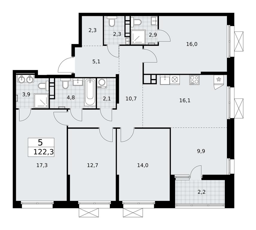 4-BD Apartment Sale, 122.3 sq. m. at Skandinaviya, Skandinaviya Residential Complex, Sosenskoye Settlement, Moscow, Russia #2 4-BD Apartment Sale, 122.3 sq. m. at Skandinaviya, Skandinaviya Residential Complex, Sosenskoye Settlement, Moscow, Russia #2