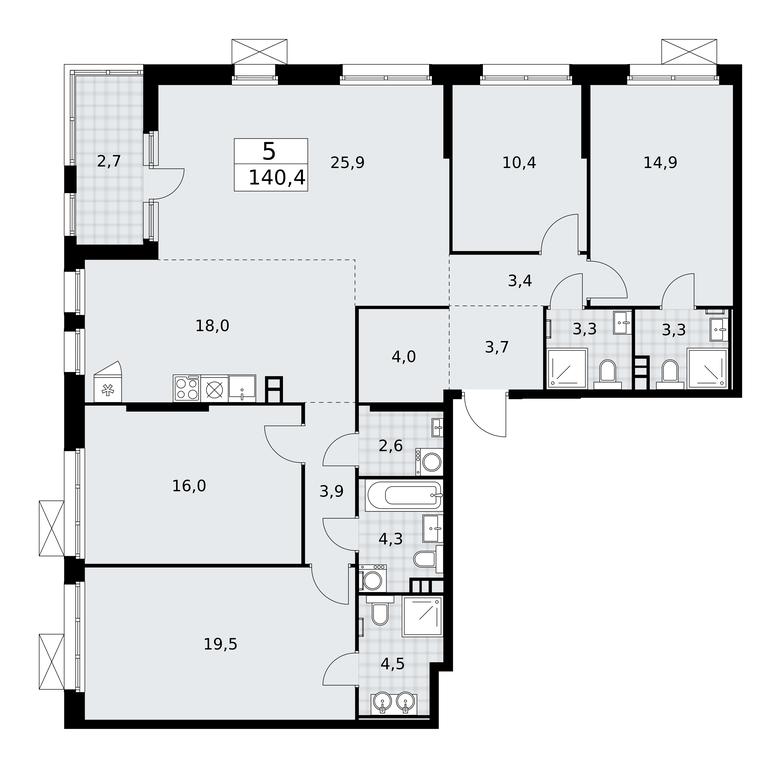 4-BD Apartment Sale, 140.4 sq. m. at Skandinaviya, Skandinaviya Residential Complex, Sosenskoye Settlement, Moscow, Russia #2 4-BD Apartment Sale, 140.4 sq. m. at Skandinaviya, Skandinaviya Residential Complex, Sosenskoye Settlement, Moscow, Russia #2