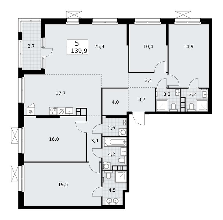 4-BD Apartment Sale, 139.9 sq. m. at Skandinaviya, Skandinaviya Residential Complex, Sosenskoye Settlement, Moscow, Russia #2 4-BD Apartment Sale, 139.9 sq. m. at Skandinaviya, Skandinaviya Residential Complex, Sosenskoye Settlement, Moscow, Russia #2