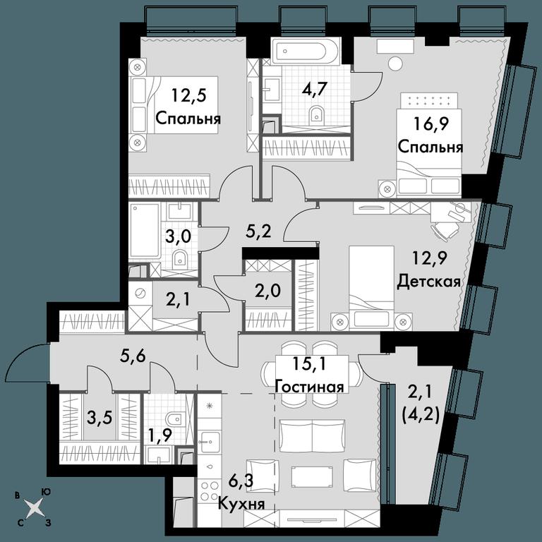 Продажа 4-комн. квартиры, 93,8 м² в ЖК «Сидней Сити (Sydney City)», улица Шеногина, 2, Москва, Россия #1 Продажа 4-комн. квартиры, 93,8 м² в ЖК «Сидней Сити (Sydney City)», улица Шеногина, 2, Москва, Россия #1