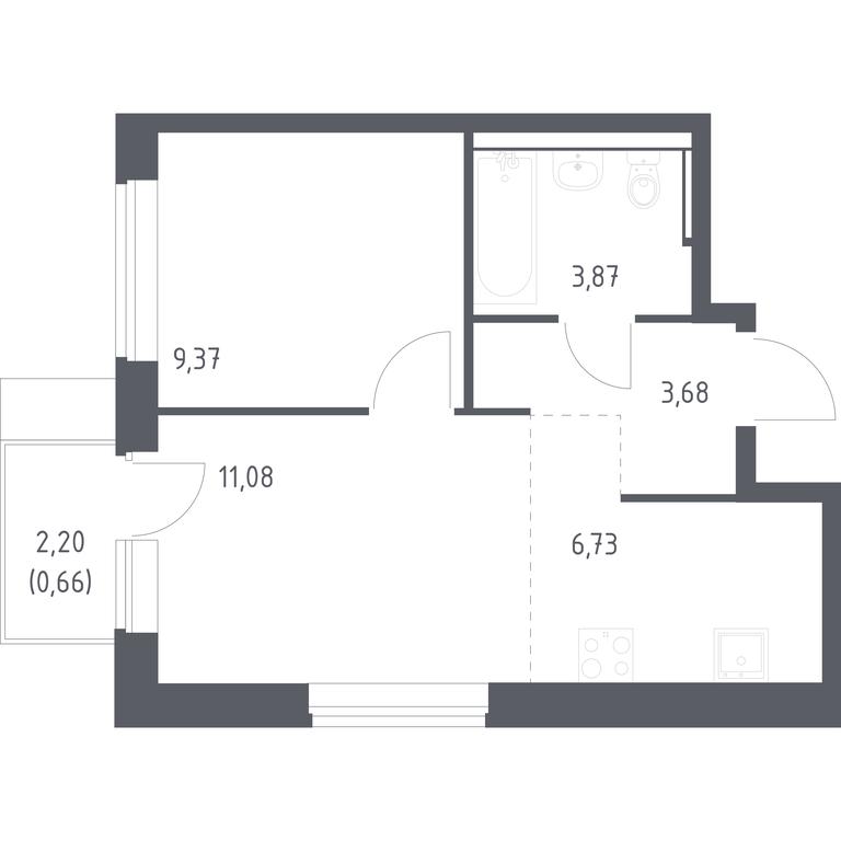 Apartment Sale, 35.39平方米 at Prigorod Lesnoe, Molodyozhny bulvar, 6, derevnya Misaylovo, Leninskiy City District, Moscow Region, Russia #2 Apartment Sale, 35.39平方米 at Prigorod Lesnoe, Molodyozhny bulvar, 6, derevnya Misaylovo, Leninskiy City District, Moscow Region, Russia #2
