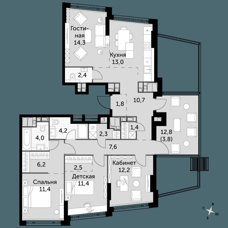 4-BD Apartment Sale, 109.2平方米 at Rotterdam, Varshavskoye Highway, 37Ак1с2, Moscow, Russia #1 4-BD Apartment Sale, 109.2平方米 at Rotterdam, Varshavskoye Highway, 37Ак1с2, Moscow, Russia #1