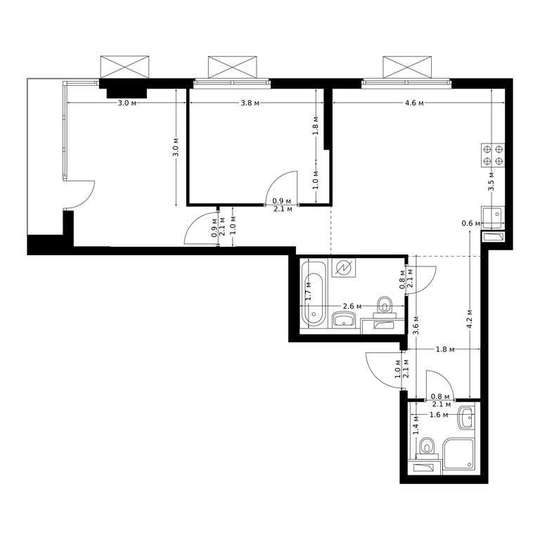 2-BD Apartment Sale, 55.9 sq. m. at Bolshaya Akademicheskaya 85, 3rd Nizhnelikhoborsky Drive, 1с16, Moscow, Russia #1 2-BD Apartment Sale, 55.9 sq. m. at Bolshaya Akademicheskaya 85, 3rd Nizhnelikhoborsky Drive, 1с16, Moscow, Russia #1