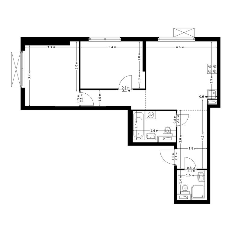 2-BD Apartment Sale, 57.8 sq. m. at Bolshaya Akademicheskaya 85, 3rd Nizhnelikhoborsky Drive, 1с16, Moscow, Russia #1 2-BD Apartment Sale, 57.8 sq. m. at Bolshaya Akademicheskaya 85, 3rd Nizhnelikhoborsky Drive, 1с16, Moscow, Russia #1