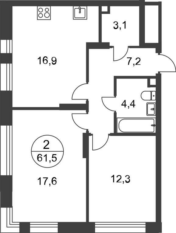 2-BD Apartment Sale, 61.5 sq. m. at Peredelkino Blizhnee, Korneya Chukovskogo Street, 1, Vnukovskoye Settlement, Moscow, Russia #1 2-BD Apartment Sale, 61.5 sq. m. at Peredelkino Blizhnee, Korneya Chukovskogo Street, 1, Vnukovskoye Settlement, Moscow, Russia #1
