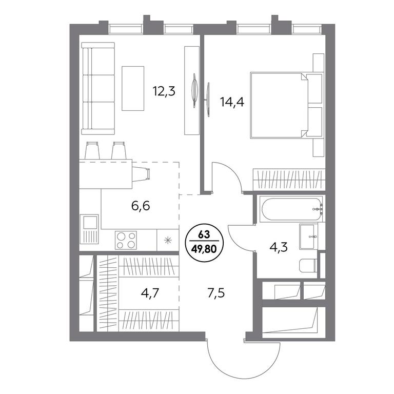 Продажа 2-комн. квартиры, 49,8 м² в ЖК «Дом56», улица Фридриха Энгельса, 56с1, Москва, Россия #1 Продажа 2-комн. квартиры, 49,8 м² в ЖК «Дом56», улица Фридриха Энгельса, 56с1, Москва, Россия #1