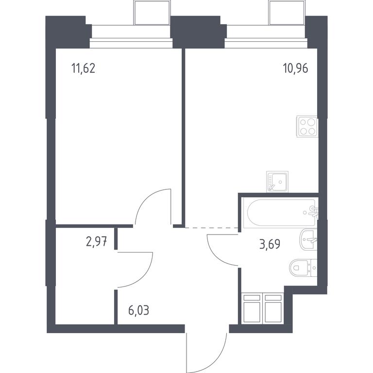Apartment Sale, 35.42 sq. m. at Troparevo Park, Kiyevskoye shosse, 21-y kilometr, 3с4, Mosrentgen Settlement, Moscow, Russia #1