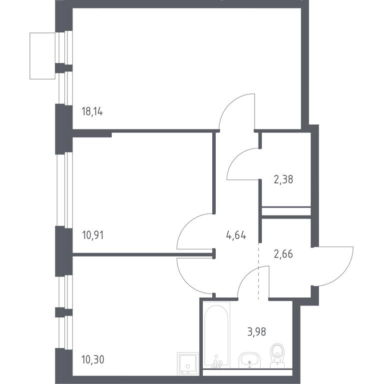 1-BD Apartment Sale, 53.01平方米 at Kvartal Ivakino, kvartal Ivakino, mikrorayon Klyazma-Starbeyevo, Khimki, Moscow Region, Russia #1