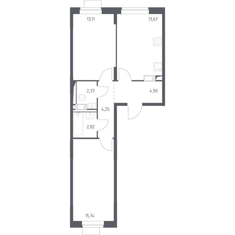 1-BD Apartment Sale, 56.86平方米 at Piatnitskie Luga, Pyatnitskoye Highway, 2, derevnya Yurlovo, Solnechnogorsk City District, Moscow Region, Russia #1 1-BD Apartment Sale, 56.86平方米 at Piatnitskie Luga, Pyatnitskoye Highway, 2, derevnya Yurlovo, Solnechnogorsk City District, Moscow Region, Russia #1