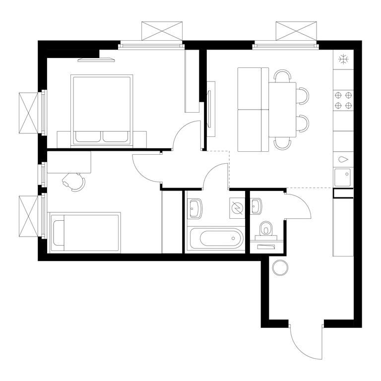 2-BD Apartment Sale, 54.5平方米 at Yaroslavskij kvartal, Yaroslavskiy Drive, 116, Korolyov, Moscow Region, Russia #2 2-BD Apartment Sale, 54.5平方米 at Yaroslavskij kvartal, Yaroslavskiy Drive, 116, Korolyov, Moscow Region, Russia #2