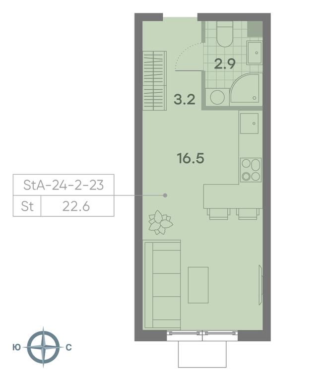 Apartment Sale, 22.6 sq. m. at Parkside, Krasnogo Mayaka Street, 26к1, Moscow, Russia #2