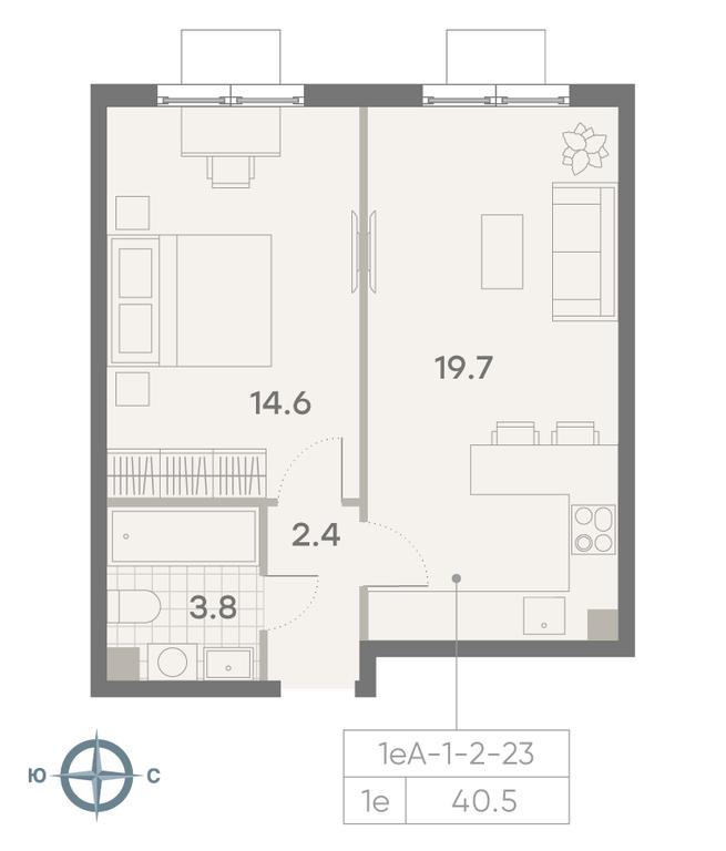 1-BD Apartment Sale, 40.5 sq. m. at Parkside, Krasnogo Mayaka Street, 26к1, Moscow, Russia #2