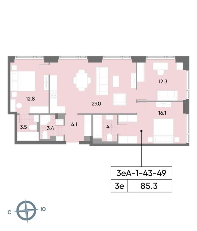 3-BD Apartment Sale, 85.3 sq. m. at Wave, Borisovskye Prudy Street, 1Б, Moscow, Russia #2 3-BD Apartment Sale, 85.3 sq. m. at Wave, Borisovskye Prudy Street, 1Б, Moscow, Russia #2