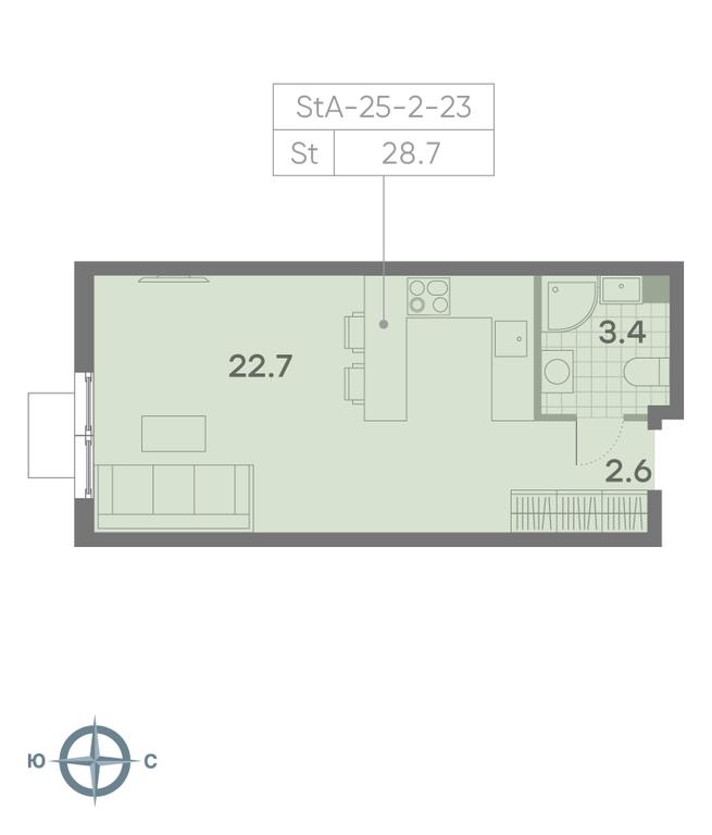 Apartment Sale, 28.7 sq. m. at Parkside, Krasnogo Mayaka Street, 26к1, Moscow, Russia #2
