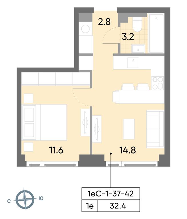 1-BD Apartment Sale, 32.4 sq. m. at Wave, Borisovskye Prudy Street, 1Б, Moscow, Russia #1 1-BD Apartment Sale, 32.4 sq. m. at Wave, Borisovskye Prudy Street, 1Б, Moscow, Russia #1