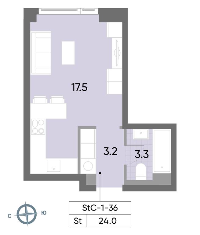 Apartment Sale, 24平方米 at Wave, Borisovskye Prudy Street, 1Б, Moscow, Russia #2