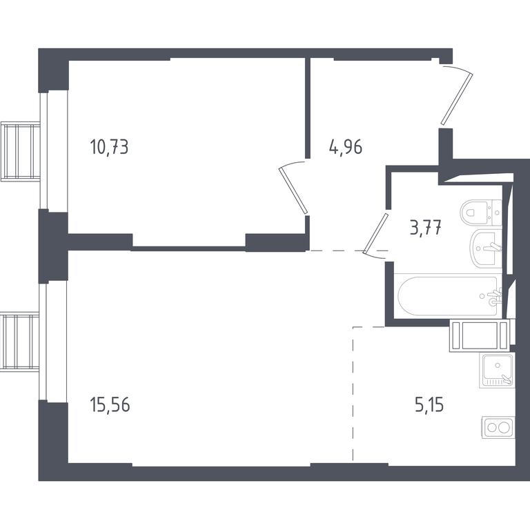 Apartment Sale, 40 sq. m. at Tomilino Park, 1-y kvartal, posyolok Zhilino-1, Lubertsy City District, Moscow Region, Russia #2