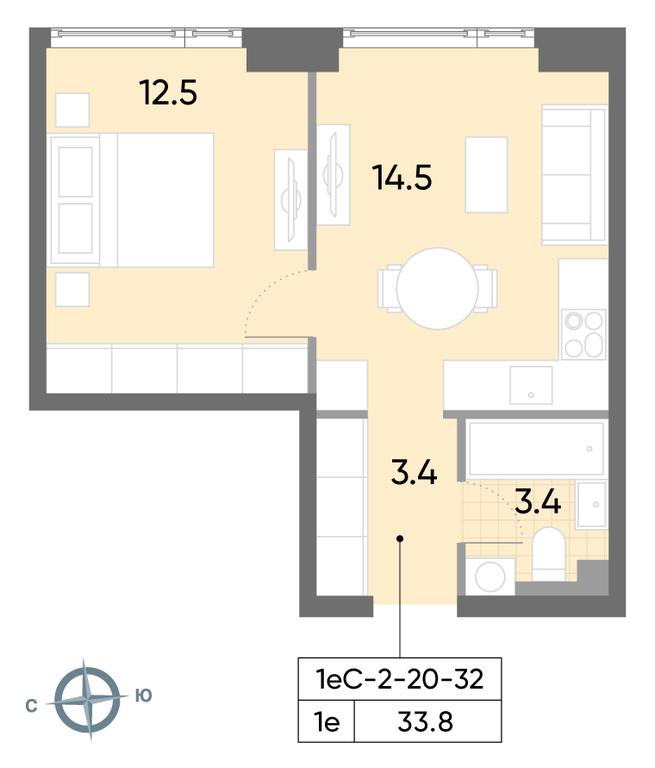 1-BD Apartment Sale, 33.8 sq. m. at Wave, Borisovskye Prudy Street, 1Б, Moscow, Russia #1 1-BD Apartment Sale, 33.8 sq. m. at Wave, Borisovskye Prudy Street, 1Б, Moscow, Russia #1