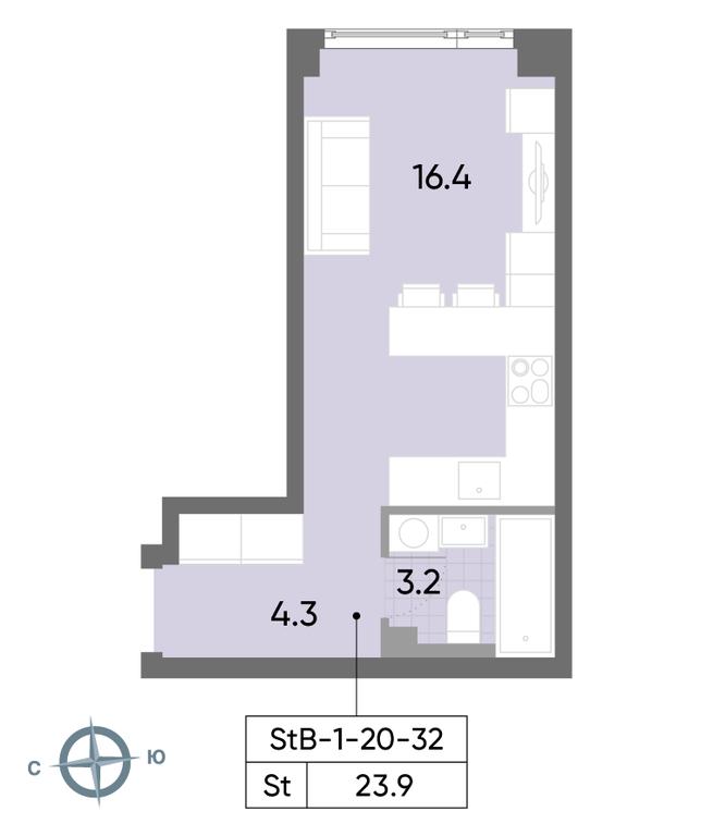 Продажа квартиры, 23,9 м² в ЖК «Вейв (Wave)», улица Борисовские Пруды, 1Б, Москва, Россия #2 Продажа квартиры, 23,9 м² в ЖК «Вейв (Wave)», улица Борисовские Пруды, 1Б, Москва, Россия #2
