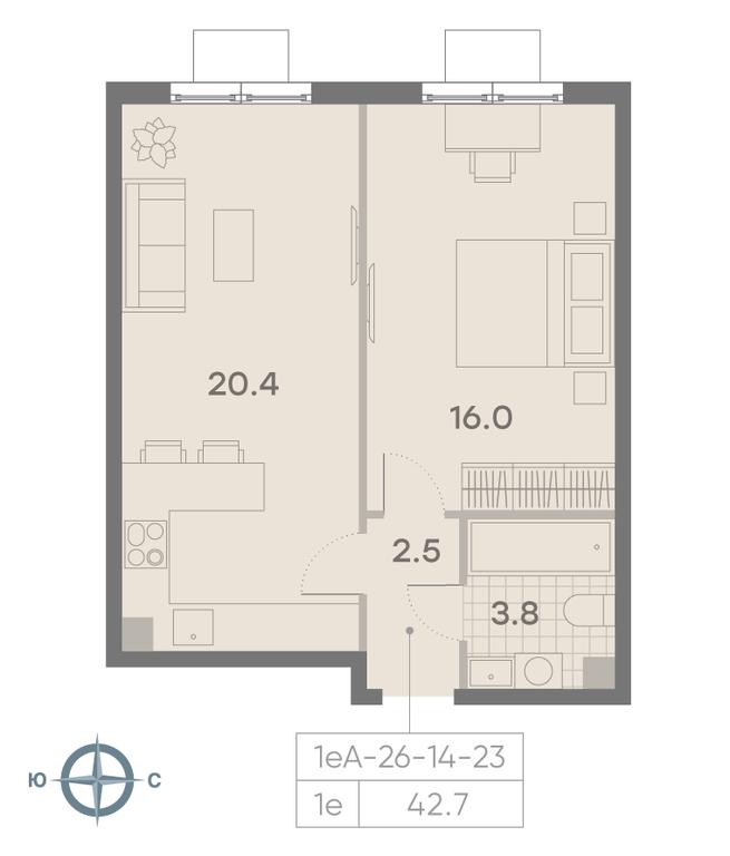1-BD Apartment Sale, 42.7 sq. m. at Parkside, Krasnogo Mayaka Street, 26к1, Moscow, Russia #2