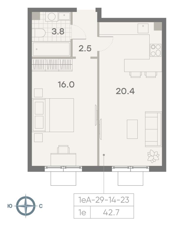 1-BD Apartment Sale, 42.7 sq. m. at Parkside, Krasnogo Mayaka Street, 26к1, Moscow, Russia #1 1-BD Apartment Sale, 42.7 sq. m. at Parkside, Krasnogo Mayaka Street, 26к1, Moscow, Russia #1