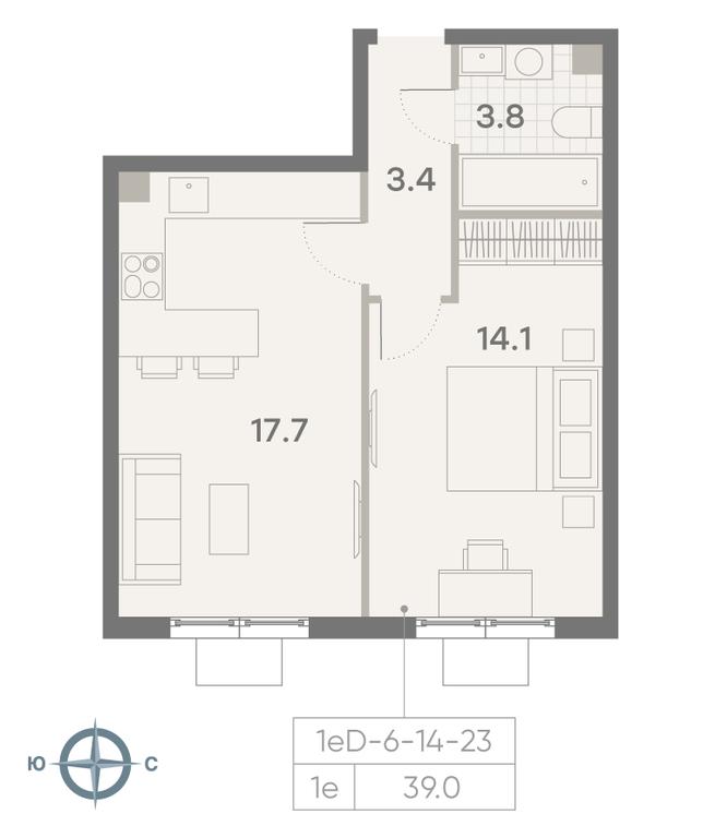 1-BD Apartment Sale, 39 sq. m. at Parkside, Krasnogo Mayaka Street, 26к1, Moscow, Russia #2 1-BD Apartment Sale, 39 sq. m. at Parkside, Krasnogo Mayaka Street, 26к1, Moscow, Russia #2