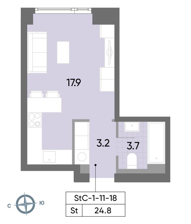 Apartment Sale, 24.8 sq. m. at Wave, Borisovskye Prudy Street, 1Б, Moscow, Russia #1