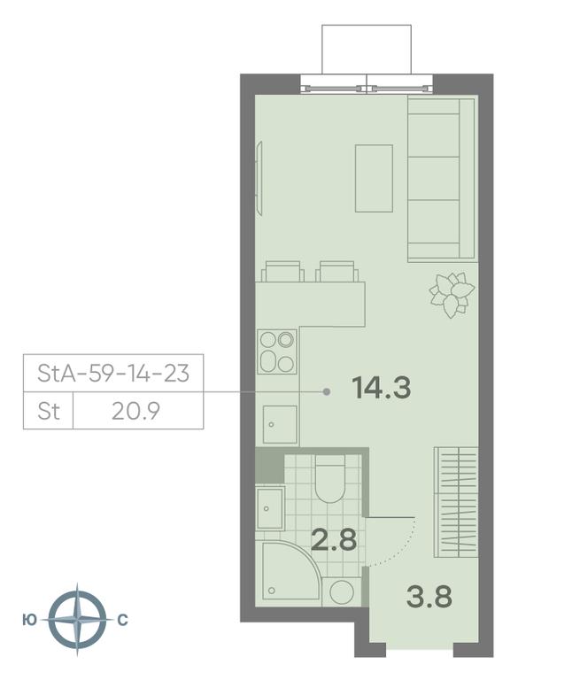 Apartment Sale, 20.9 sq. m. at Parkside, Krasnogo Mayaka Street, 26к1, Moscow, Russia #1 Apartment Sale, 20.9 sq. m. at Parkside, Krasnogo Mayaka Street, 26к1, Moscow, Russia #1